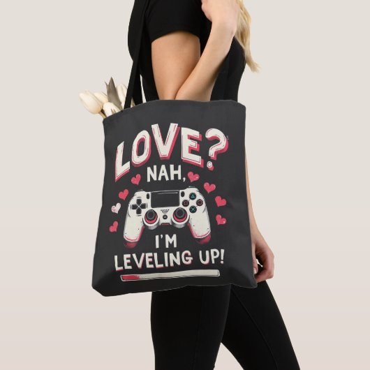 Liefde Nee Ik Ben Aan Het Levelen Valentijnsdag Ga Tote Bag (Dichtbij)