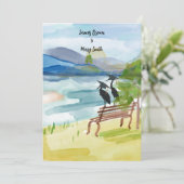 Liefde neemt vlucht bruiloft kaart (Staand voorkant)