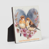 Liefde neemt vlucht: twee Tortelduifjes tafelblad  Fotoplaat (Voorkant)