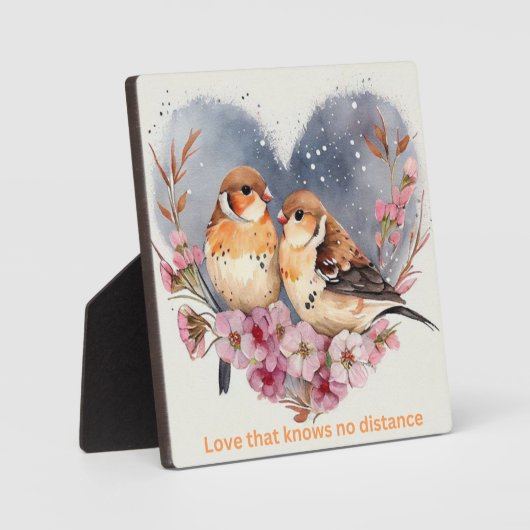 Liefde neemt vlucht: twee Tortelduifjes tafelblad  Fotoplaat (Voorkant)