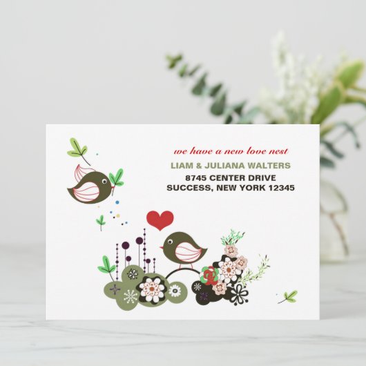 Liefde Nest Moving Announcement Aankondiging (Staand voorkant)