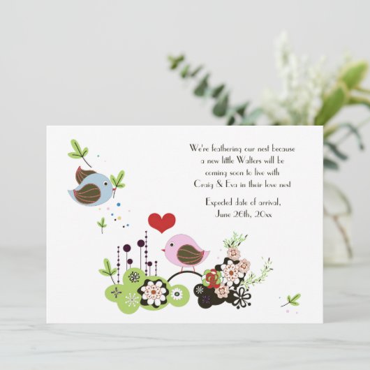 Liefde Nest Zwangerschap Aankondiging (Staand voorkant)