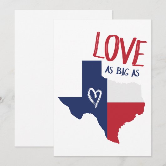 Liefde net zo groot als Texas Feestdagenkaart (Voorkant / Achterkant)