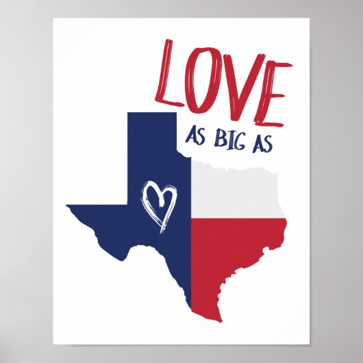 Liefde net zo groot als Texas Poster (Voorkant)