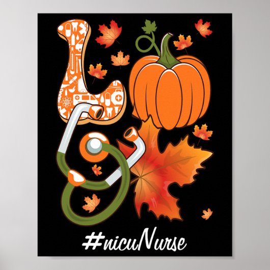 Liefde NICU Verpleegster Neonatale Herfst Herfst P Poster (Voorkant)