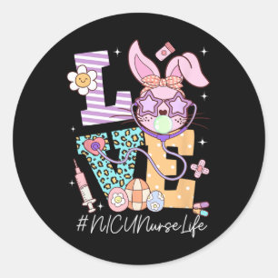 Liefde Nicu Verpleegster Paashaas Eieren Stethosco Ronde Sticker
