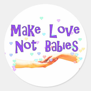 Liefde niet baby's ronde sticker