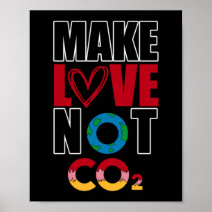 Liefde niet CO2 klimaatwijzigingsomgeving Poster