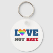 Liefde Niet Haat Grafisch Vet Hart Regenboog Op Wi Sleutelhanger (Achterkant)