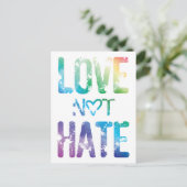 Liefde Niet Haat LGBTQ+ Pride Briefkaart (Staand voorkant)