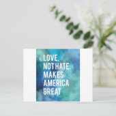  liefde niet haat maakt Amerika geweldig watercolo Briefkaart (Staand voorkant)