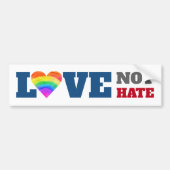 Liefde Niet Haat Regenboog Hart Wit Bold Graphic Bumpersticker (Voorkant)