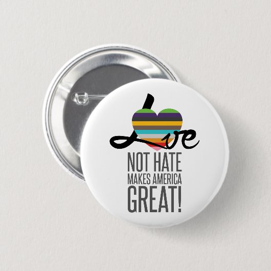 Liefde niet Hate (SWM) Ronde Button (Voorkant /achterkant)