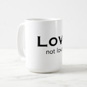 Liefde niet liefde koffiemok (Voorkant links)