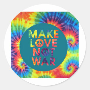 liefde niet oorlog ronde sticker