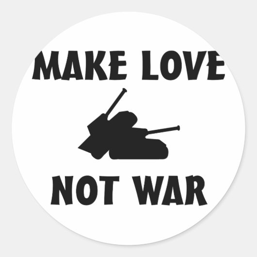 liefde niet oorlog ronde sticker (Voorkant)