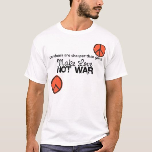 liefde niet oorlog t-shirt (Voorkant)