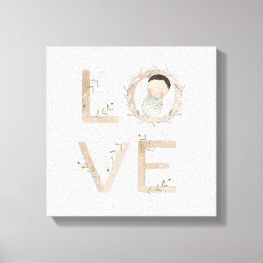 Liefde | Nieuwe baby Canvas Afdruk (Voorkant)