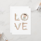Liefde | Nieuwe baby Kaart (Voorkant / Achterkant in situ)