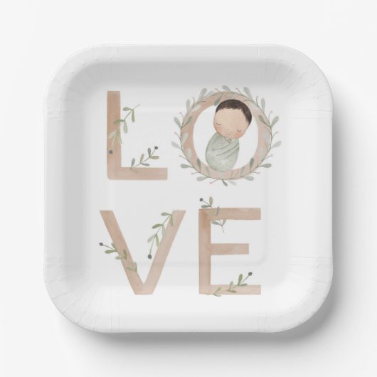 Liefde | Nieuwe baby Papieren Bordje (Voorkant)