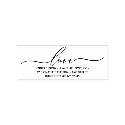 Liefde nieuwe thuisadres rubberstempel (Afrduk)