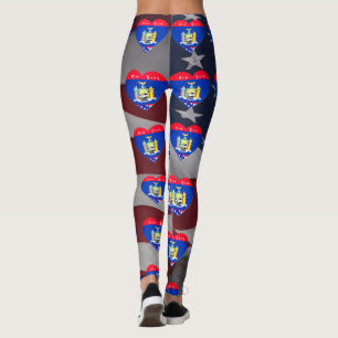 Liefde Nieuwe York Patriottische Vlag Fun Leggings