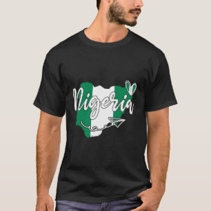 Liefde Nigeria Kaart Schattige Hart Graphic Patrio T-shirt