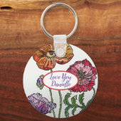 Liefde noem je roodpapaver Waterverf sleutelgroep Sleutelhanger (Voorkant)