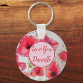 Liefde noem je roodpapaver Waterverf sleutelgroep Sleutelhanger (Voorkant)