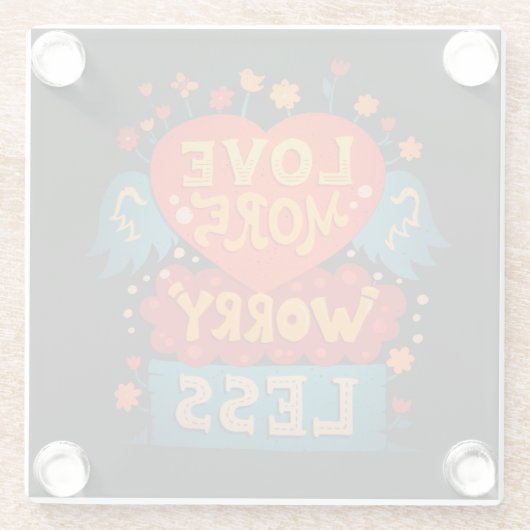 Liefde nog zorgelijker, minder snelle typografie glazen onderzetter (Achterkant)