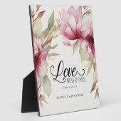 Liefde Nooit Fails Bijbel Verse Roze Bloemen Bruil Fotoplaat (Zijkant)