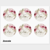 Liefde Nooit Fails Bijbel Verse Roze Bloemen Bruil Ronde Sticker (Vel)