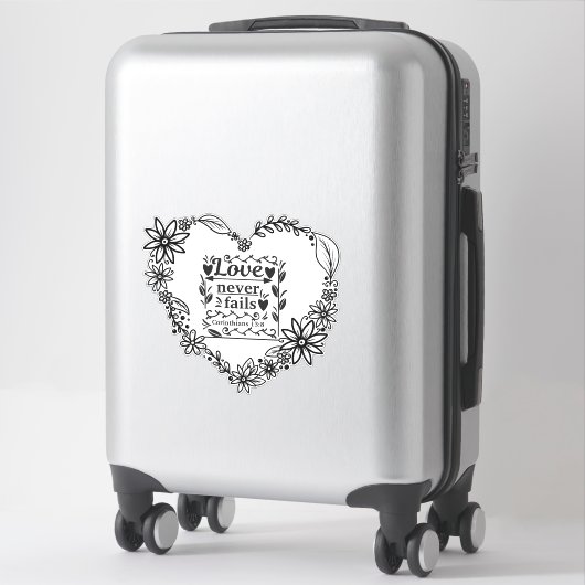 "liefde nooit mislukt" bijbel quote Vinyl Sticker (Koffer)