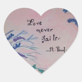 liefde nooit mislukt hart sticker