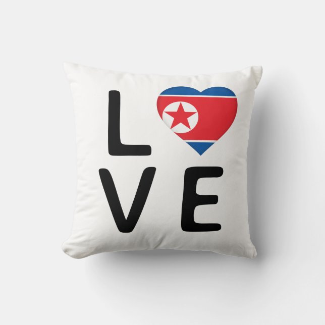 Liefde - Noord-Korea vlag Kussen (Voorkant)