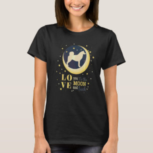 Liefde Noorse Buhund hond naar de maan T-shirt