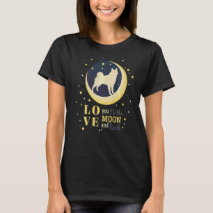 Liefde Noorse Elkhound hond naar de maan T-shirt