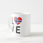 Liefde - Noorse vlag Koffiemok (Voorkant links)