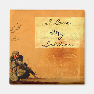 Liefde Nota over de militaire soldaat van de muur Magneet