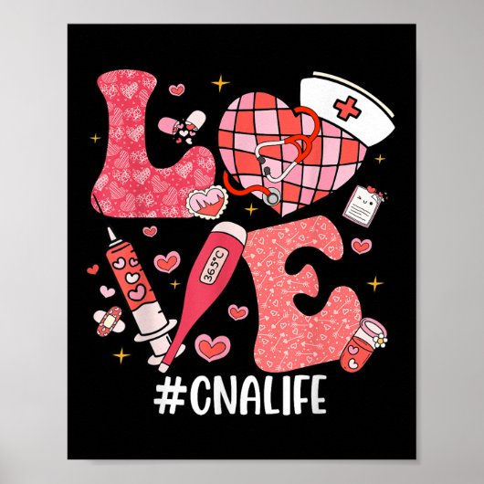 Liefde Nurse Life Can Life Disco Heart Nurse Week Poster (Voorkant)
