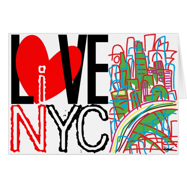 Liefde NYC & Live in NYC #4-kaart (Voorkant Horizontaal)