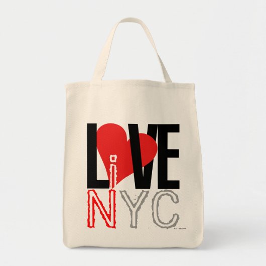 Liefde NYC Live in NYC Bag Red Tote Bag (Voorkant)