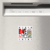Liefde NYC & Live in NYC vierkante magneet (Insitu (Vaatwasser))