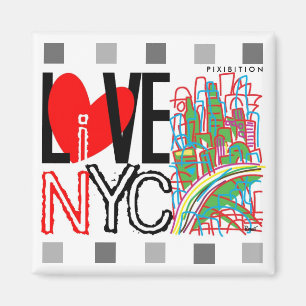 Liefde NYC & Live op NYC Square Magnet