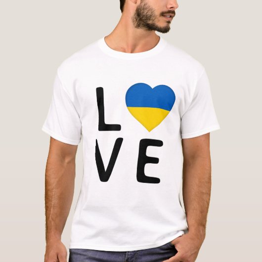 Liefde - Oekraïense vlag T-shirt (Voorkant)