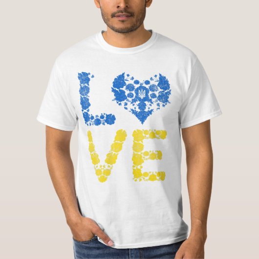 Liefde Oekraïne Hart Oekraïners T-shirt (Voorkant)