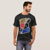 Liefde of haat, design t-shirt (Voorkant volledig)