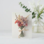 Liefde of vriendschap – Elegant Bloemenboeket Briefkaart (Staand voorkant)