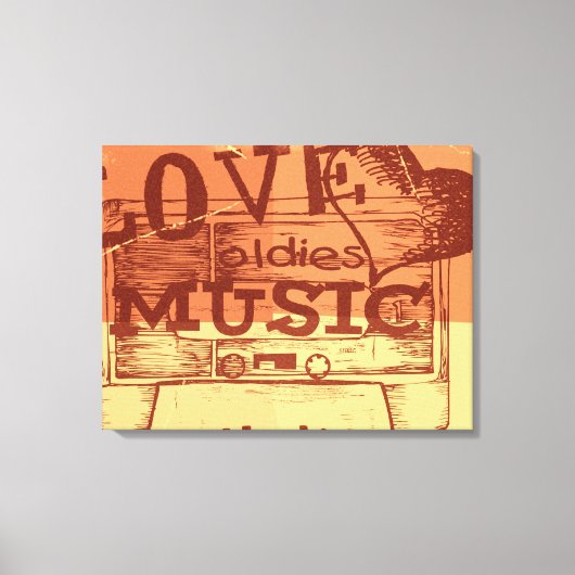  Liefde oldies muziek 2 Canvas Afdruk (Voorkant)