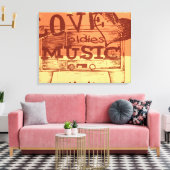  Liefde oldies muziek 2 Canvas Afdruk (Insitu (Woonkamer))